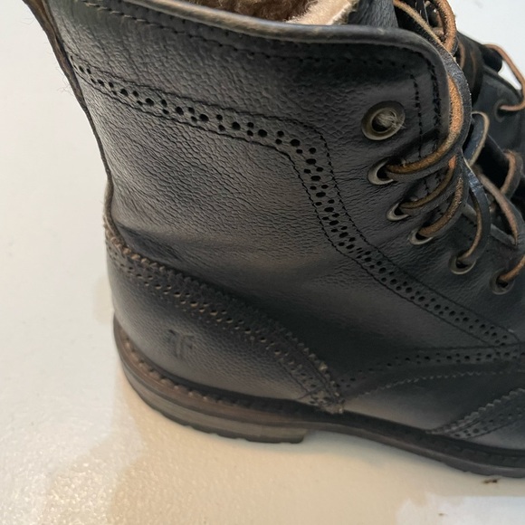 Frye Black Leather Lace-Up Boots Size 12 SB- - Picture 5 of 13